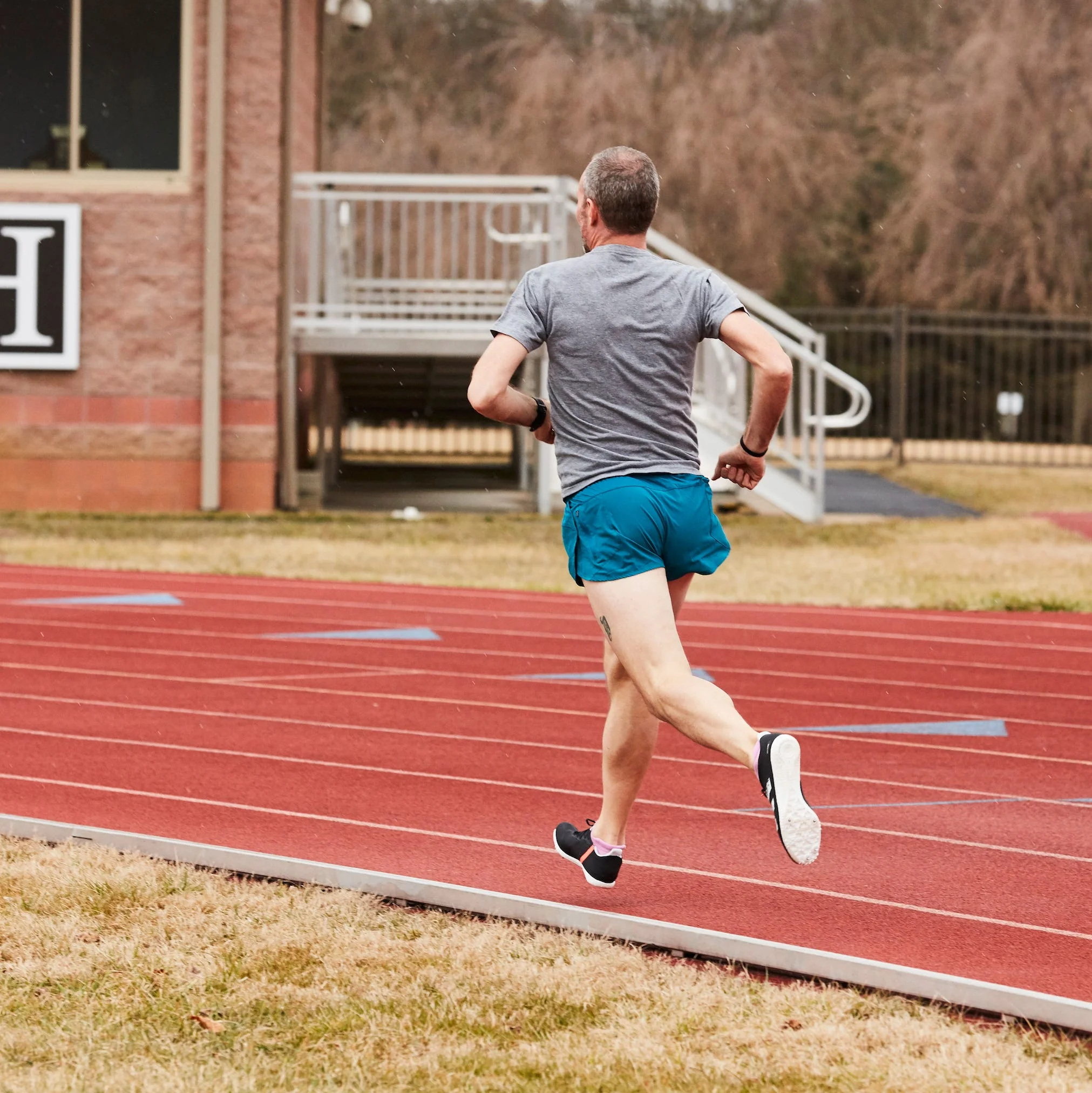 running on track