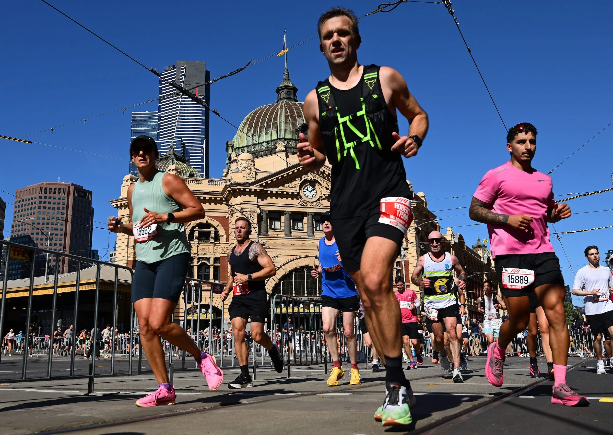 2026 Melbourne Marathon melbourne, australia october 11 competitors run passed flinders street station during the 2026 melbourne marathon on october 11, 2026 in melbourne, australia photo by quinn rooneygetty images