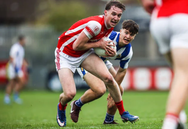 Eoin Kennedy taking on Paddy Curry of Ballyboden St Endas.