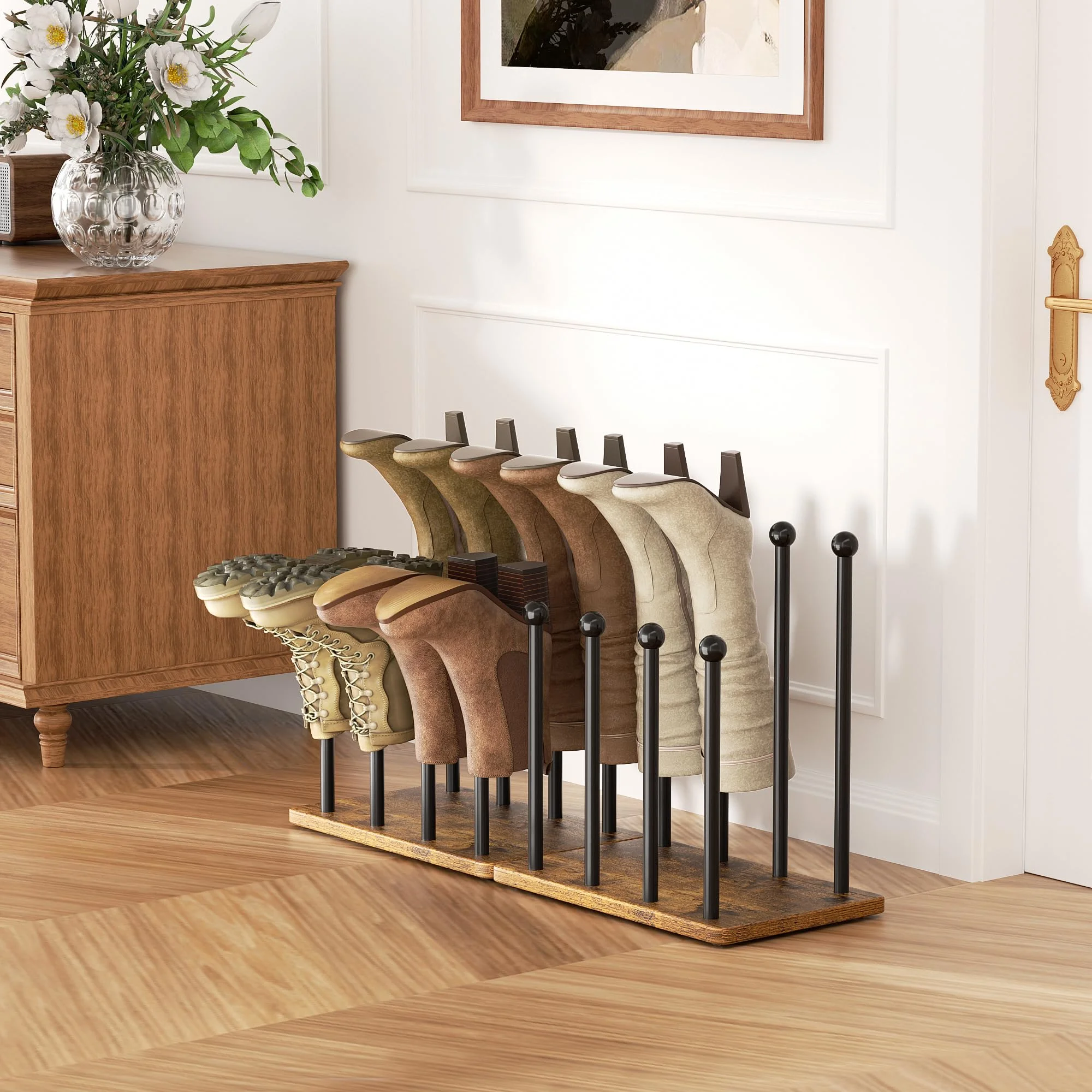 Boot Rack 8-Pair Shoe Organizer in Tall Boot Rack 8-Pair Shoe Organizer in Tall